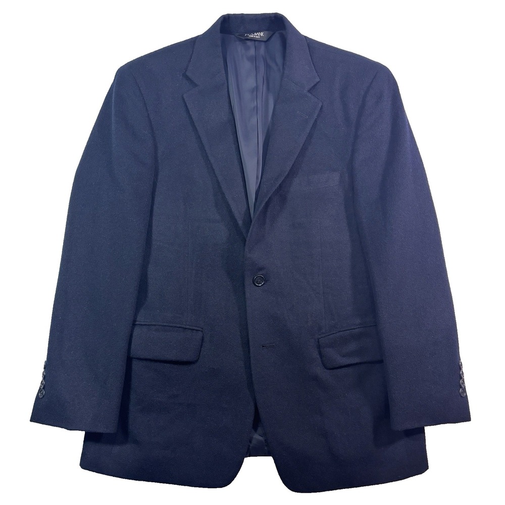 navy blue Jos A Bank blazer‎ jacket 100% Camel Hair sport suit coat soft 40R